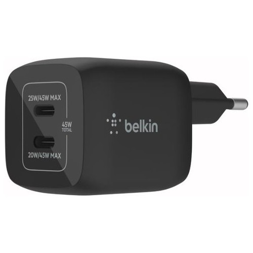 CARGADOR USB-C BELKIN 45W WCH011VFBK 2xUSB-C GAN BOOST-SX8 CARGADOR USB-C BELKIN 45W WCH011VFBK 2xUSB-C GAN BOOST