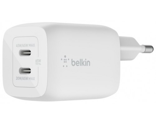 CARGADOR DE PARED BELKIN WCH013VFWH DOBLE USB-C GAN