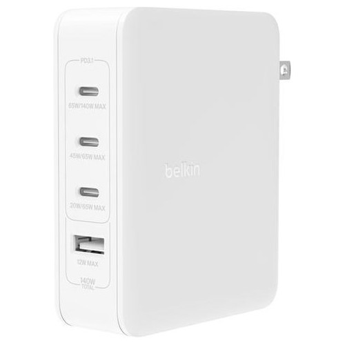CARGADOR USB-C BELKIN 140W WCH014BTWH 3XUSB-C 1XUSB-A-SX18 CARGADOR USB-C BELKIN 140W WCH014BTWH 3XUSB-C 1XUSB-A