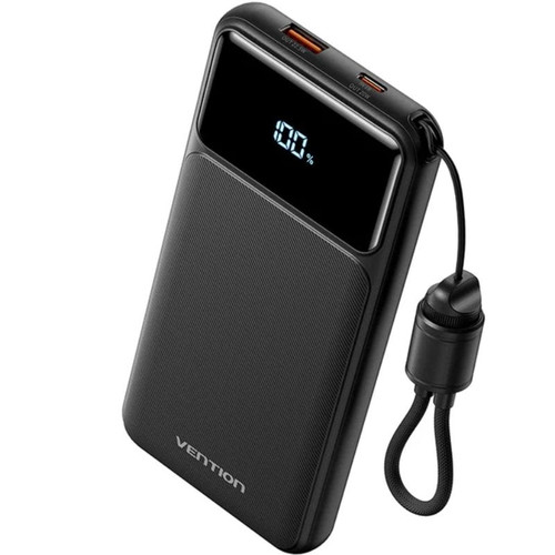 POWER BANK 10000mAh 22.5W + CABLE USB-C NEGRO VENTION (Espera 4 dias)