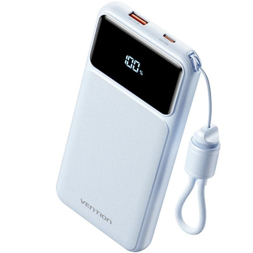 POWER BANK 10000mAh 22.5W + CABLE USB-C BLANCO VENTION (Espera 4 dias)