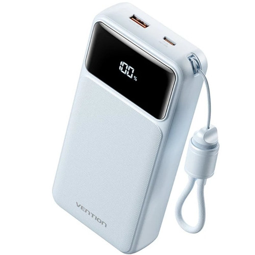 POWER BANK 20000mAh 22.5W + CABLE USB-C BLANCO VENTION (Espera 4 dias)