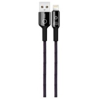 Cable NB102 Carga Rápida 2.4A Lightning a USB P.Inteligente LED Negro XO (Espera 2 dias)