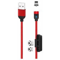 Cable NB128 Magnético 3 en 1 Micro USB + Tipo C + Lightning 1M Rojo XO (Espera 2 dias)