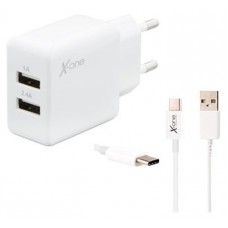 X-One Cargador Pared USB 2.4A + Cable USB Tipo C