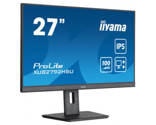 MONITOR IIYAMA 27" PROLITE XUB2792HSU-B6, IPS, 100HZ, 0,4MS, USB, HDMI, DISPLAYPORT, ALT 2x2W, ALTU, GIRO, INCLI, PIVOT (Espera 4 dias)